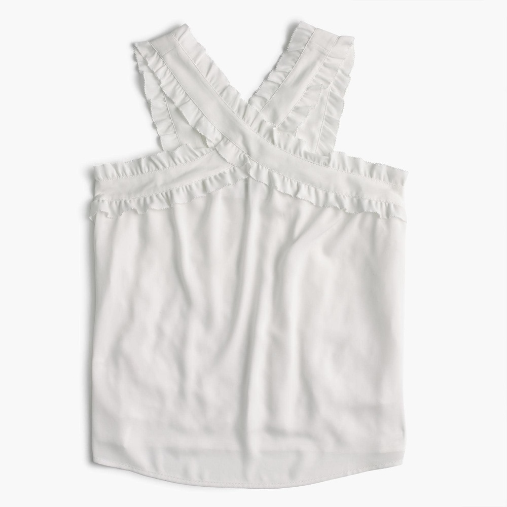 NWT J. Crew Women's Drapey Wrap Front Top - Ivory